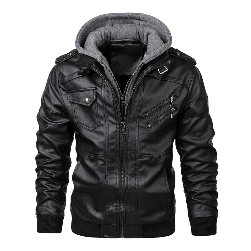 Men's Leather Jackets – Autumn Casual Motorcycle PU Jacket, Biker Leather Coats, Brand Clothing