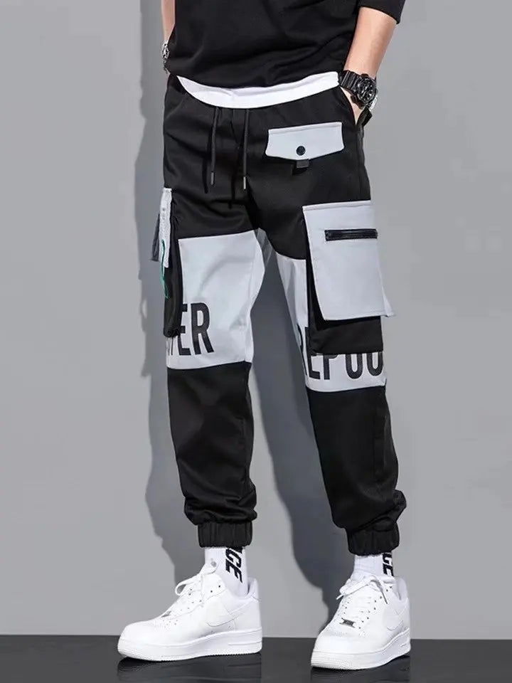 Classic Design Multi Flap Pockets Cargo Pants – Men's Loose Fit, Drawstring Harem, Oversized Jogger Pants for Men and Women