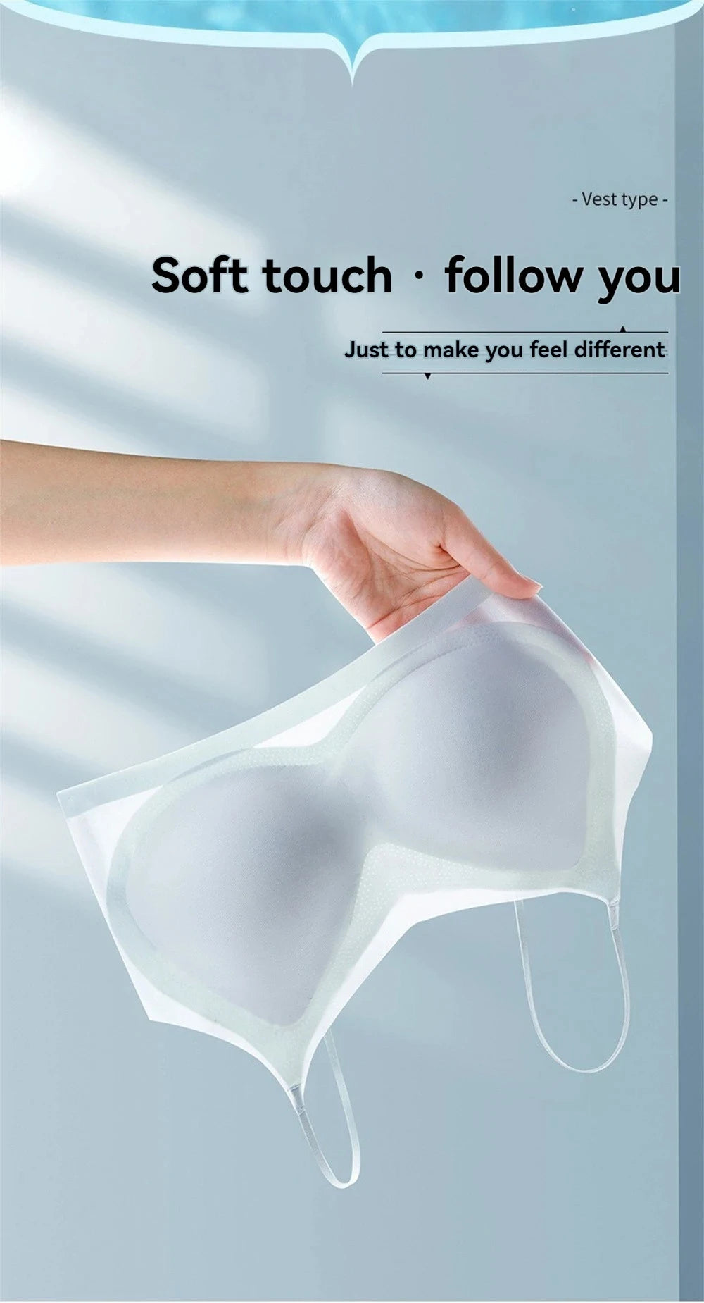 Ultra-Thin Breathable Ice Silk Bra – Women's Bustier, Seamless, Back Halter, Vest Wrap Design, Small Chest Support