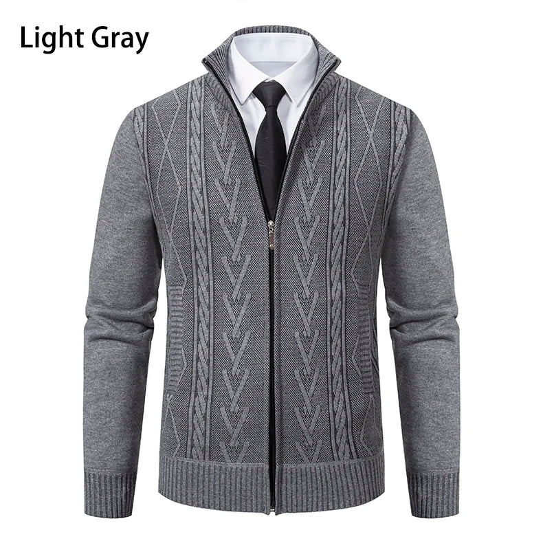 Cashmere Padded Warm Casual Men's Knitted Sweater Coat