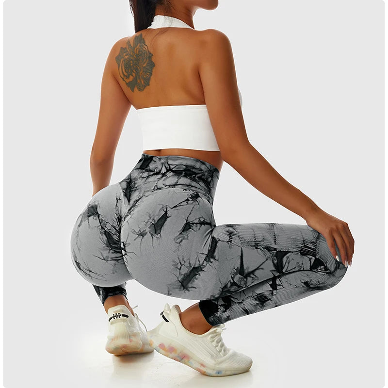 Fashion Tie-Dye Yoga Pants – Seamless, High Waist, Push Up, Gym Leggings, Sport Tights, Fitness Workout