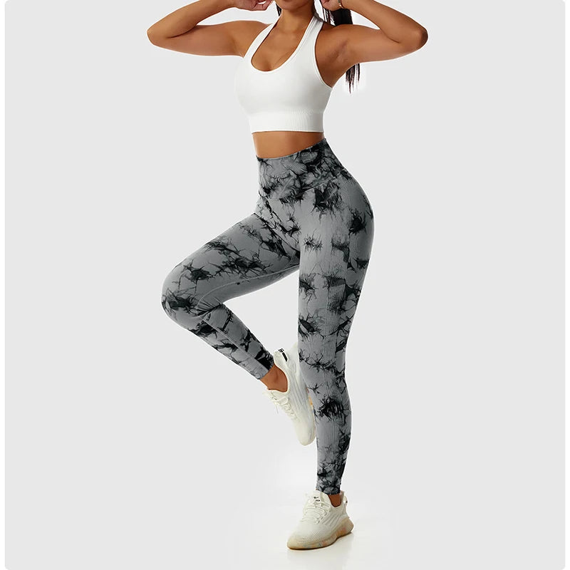 Fashion Tie-Dye Yoga Pants – Seamless, High Waist, Push Up, Gym Leggings, Sport Tights, Fitness Workout