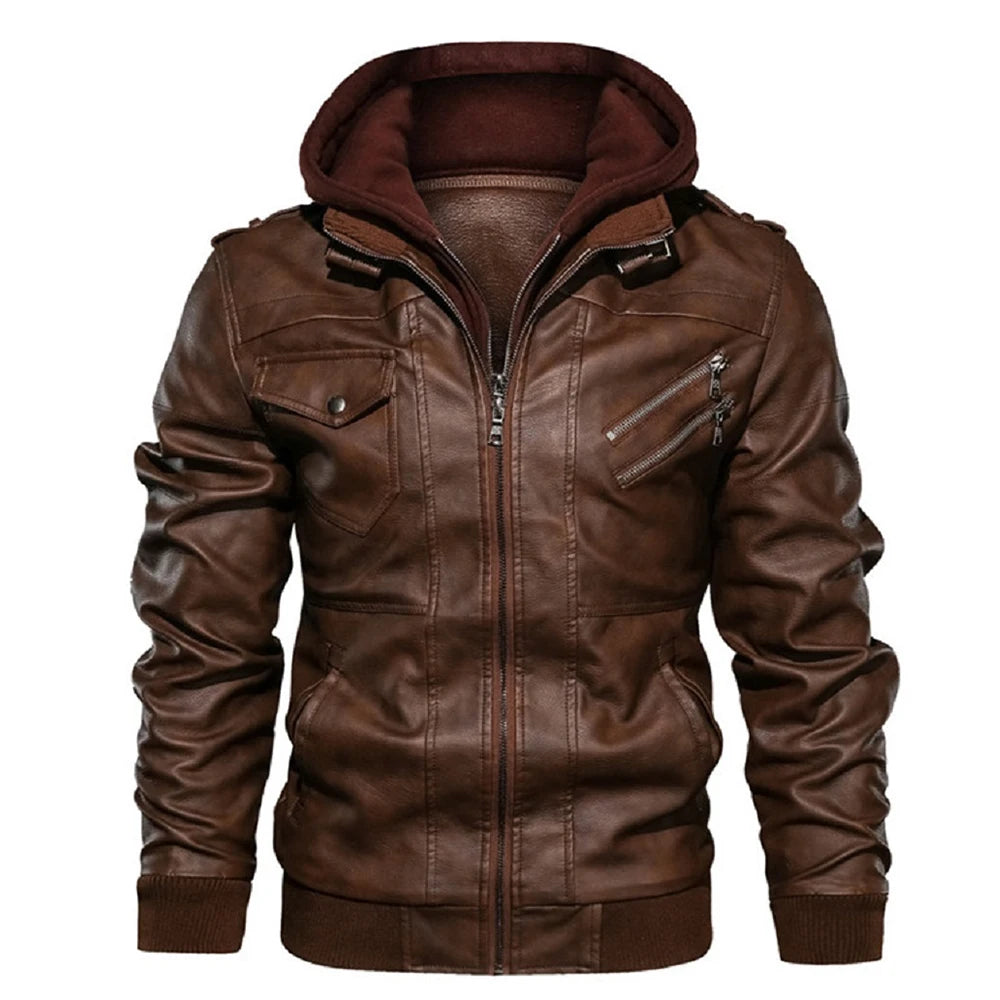 Men's Leather Jackets – Autumn Casual Motorcycle PU Jacket, Biker Leather Coats, Brand Clothing