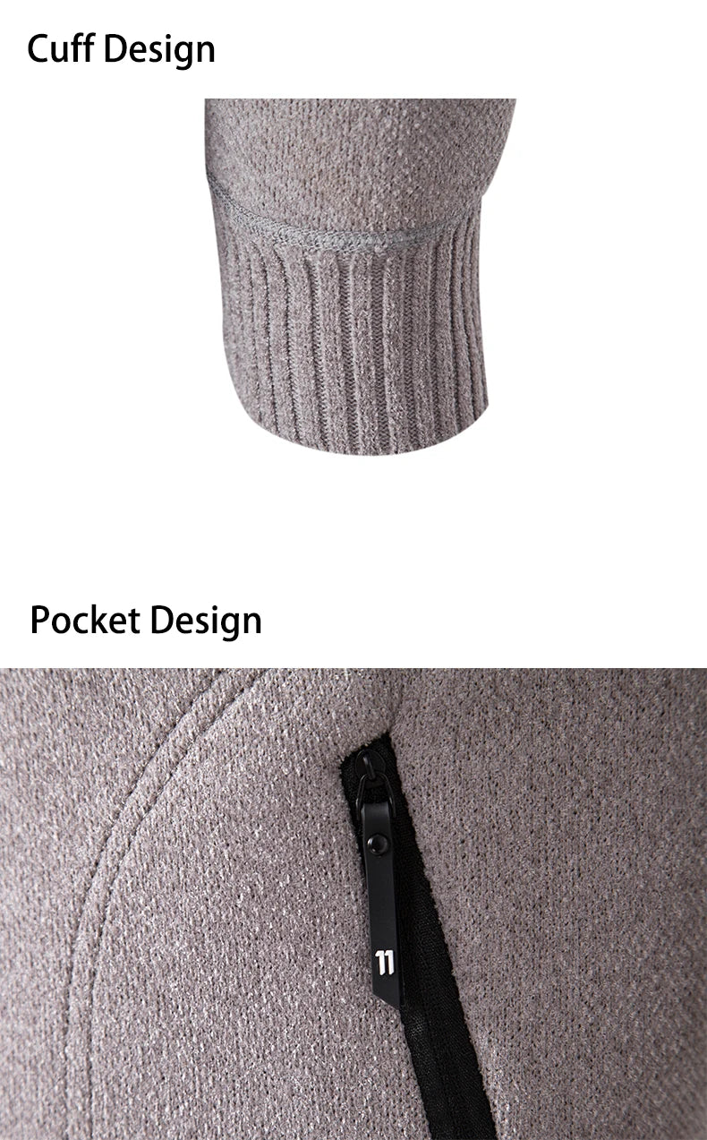 Knitwear Men's Stand-up Collar Thick Warm Cardigan Sweater – Loose Fit, Casual Winter Coat