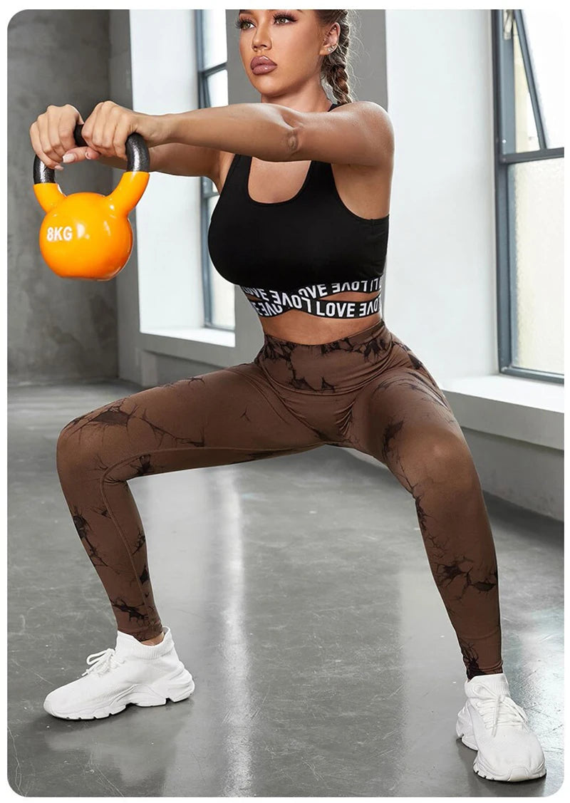 Fashion Tie-Dye Yoga Pants – Seamless, High Waist, Push Up, Gym Leggings, Sport Tights, Fitness Workout