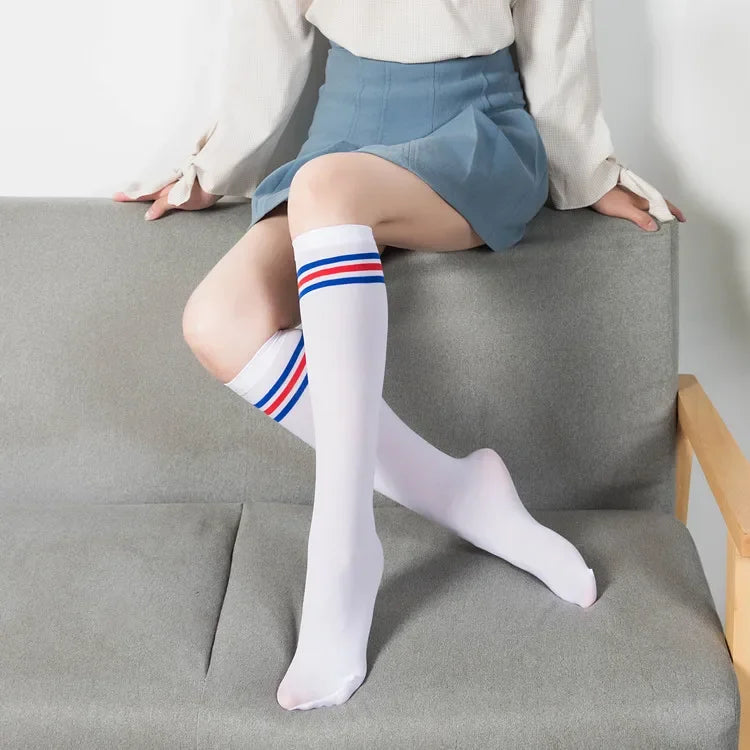 Solid Color Long Socks – JK Japan Style School Girls Thigh High Stockings, Lolita Kawaii Cute Knee High Socks