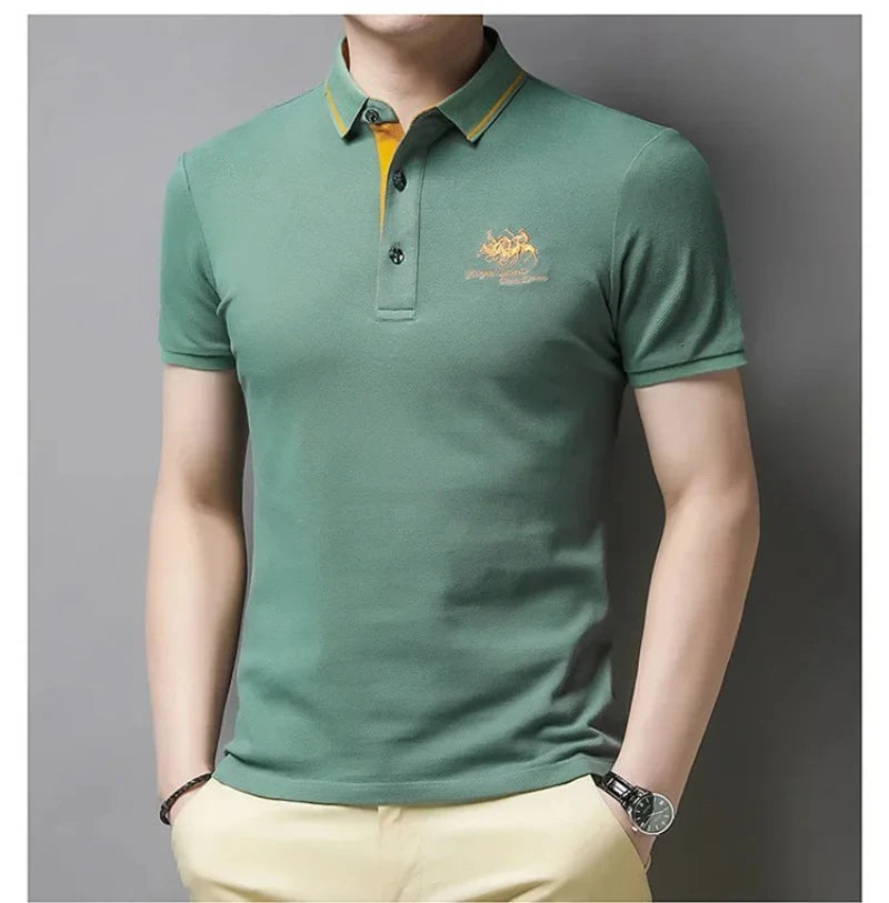 Men's Embroidered Polo Shirts – Short Sleeve Luxury Top With Lapel, Casual And Breathable, Lightweight T-Shirt For Men