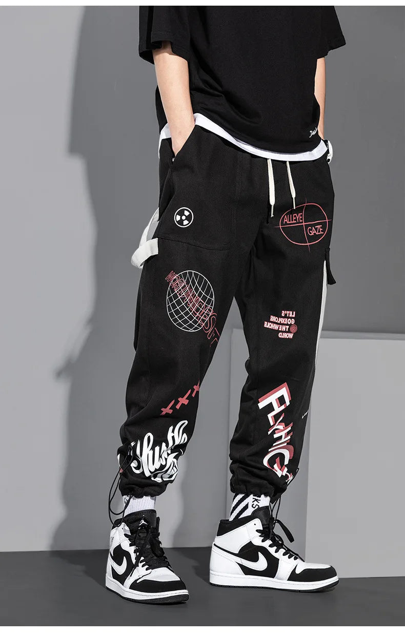 Oversized Sport Cargo Pants – Unisex Sweatpants, Korean Style, Y2K Vintage Workwear, Extra Large Size, Popular With Many Reviews