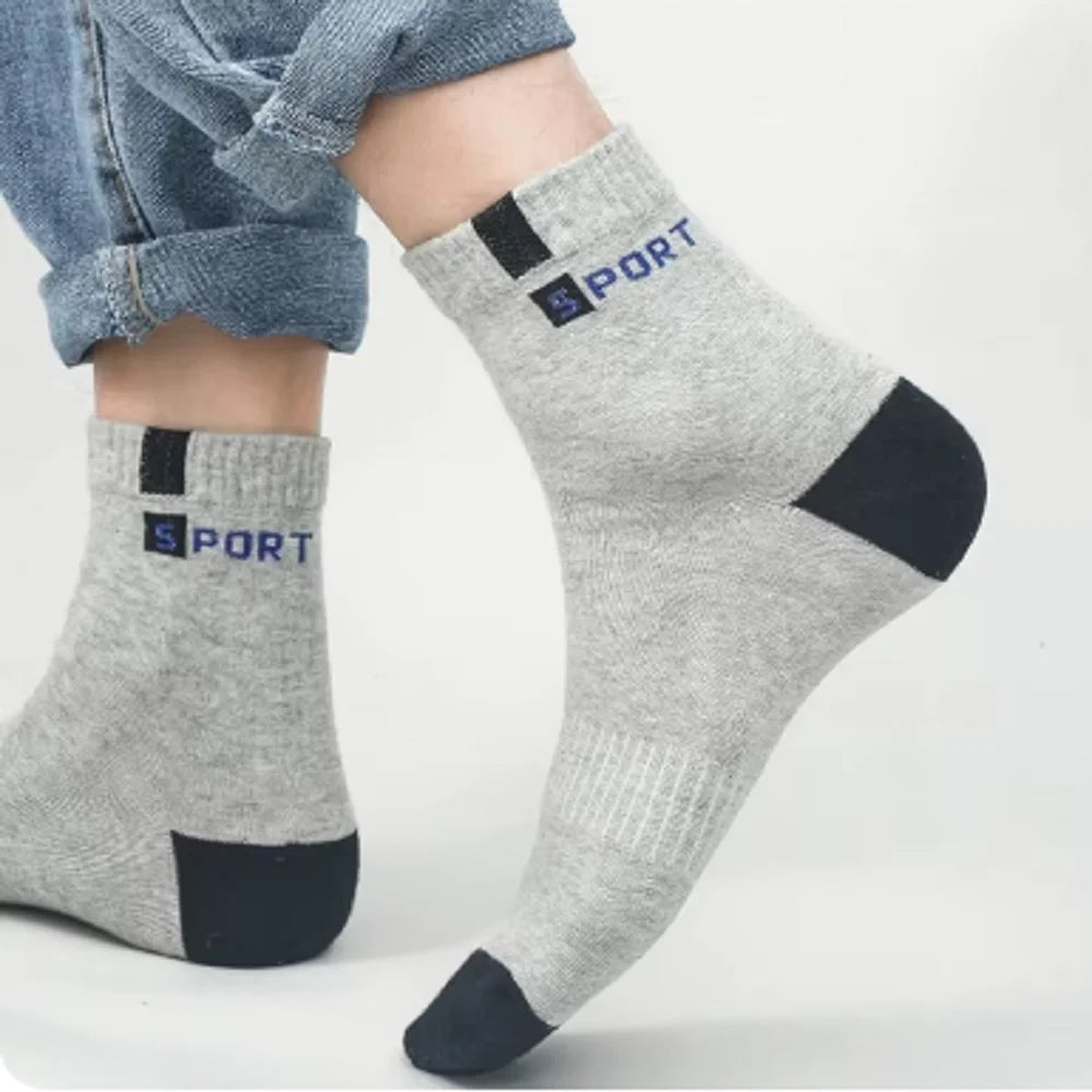 5 Pairs Men’s Bamboo Fiber Socks – Autumn Winter, Breathable Cotton, Sports, Deodorant, Business Socks