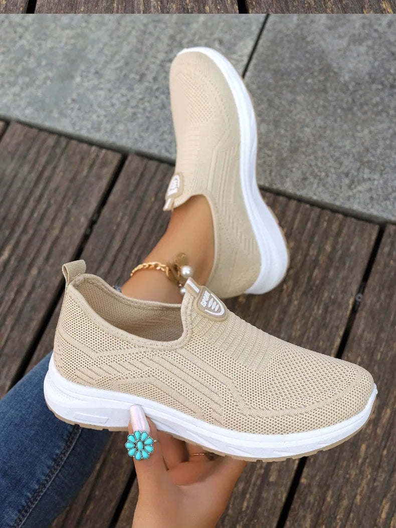 Sneaker Loafers - Tennis Femimino Ladies Slip-On, Breathable Sports Shoes, Designer Barefoot Ballet Flats for Women