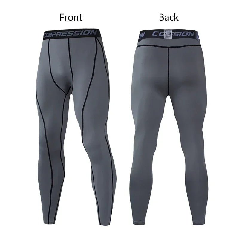 Men's Lycra Compression Pants – Cycling, Running, Basketball, Soccer, Elastic Sweatpants, Fitness Tights, Legging Trousers, Rash Guard