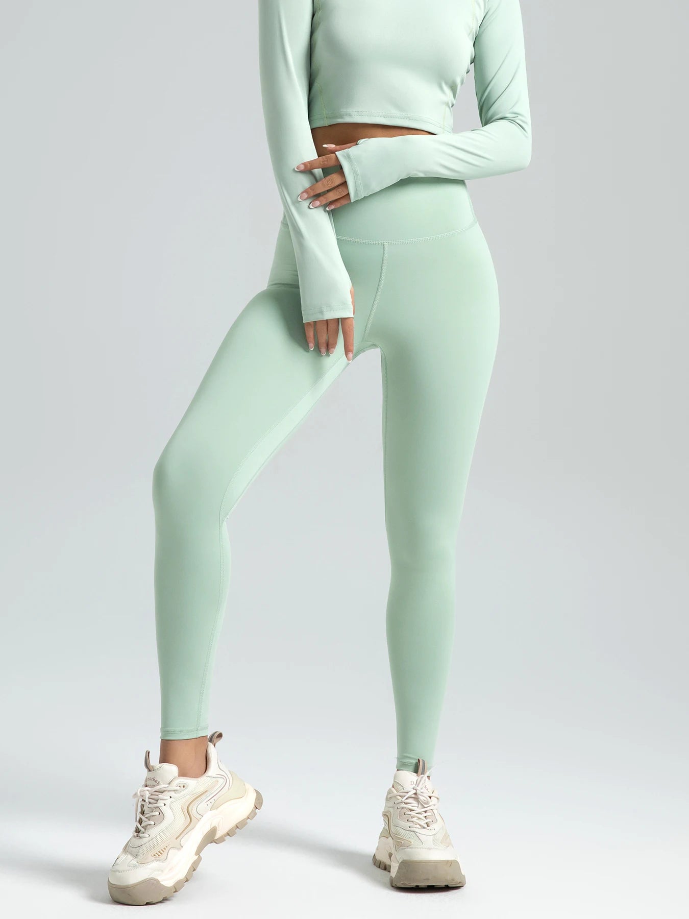 Women's Solid High Waist Sports Leggings – Breathable, Comfortable, Quick Dry, Skinny Fit, Yoga, Running, Sportswear