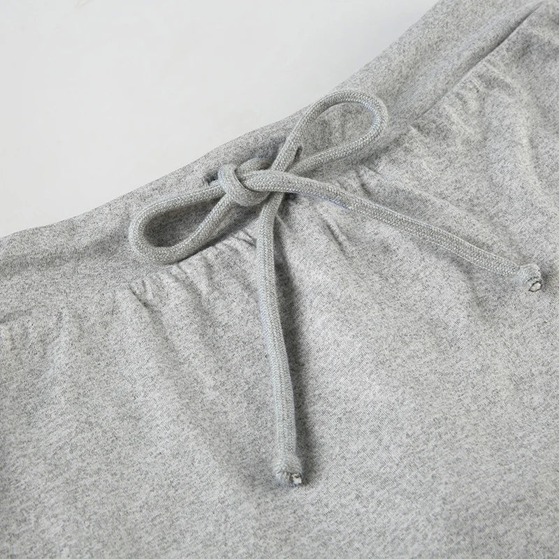 Solid Lace-Up Mini Skirt – Sexy American Retro, Vintage Casual, A-Line Knit Bottoms