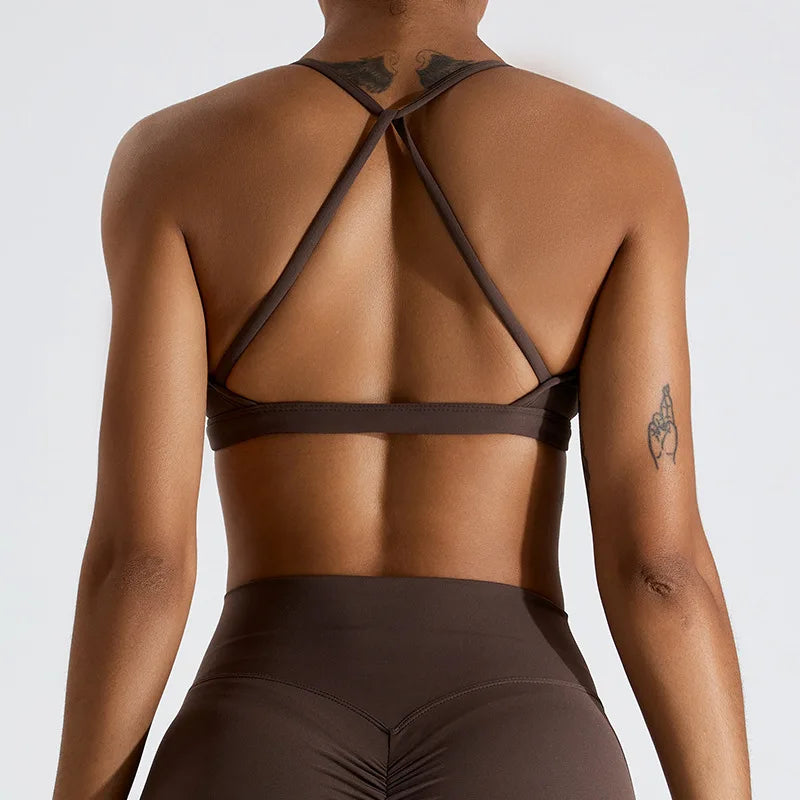 Sexy Scrunch Sports Bra – Gym Top for Women, Running Back Cross Top, Sportswear, Yoga Underwear, Fitness Workout Clothing