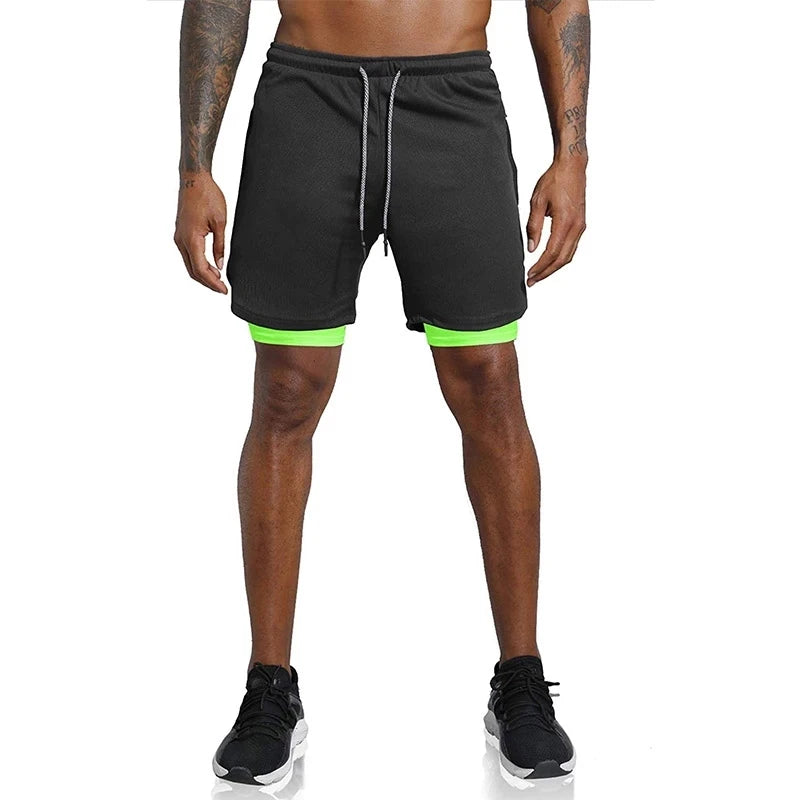 Men's Sport Shorts – Double-deck Running Shorts, 2-in-1, Beach Bottoms, Summer Gym Fitness, Training, Jogging