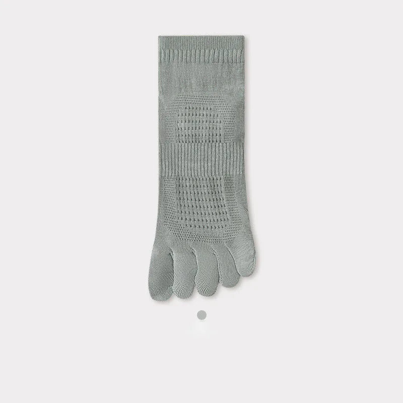 Men's Ultra-Thin Breathable Mesh Socks – Sports Five Finger, Ankle, Sweat-Absorbing, Split Toe, Summer Short Socks