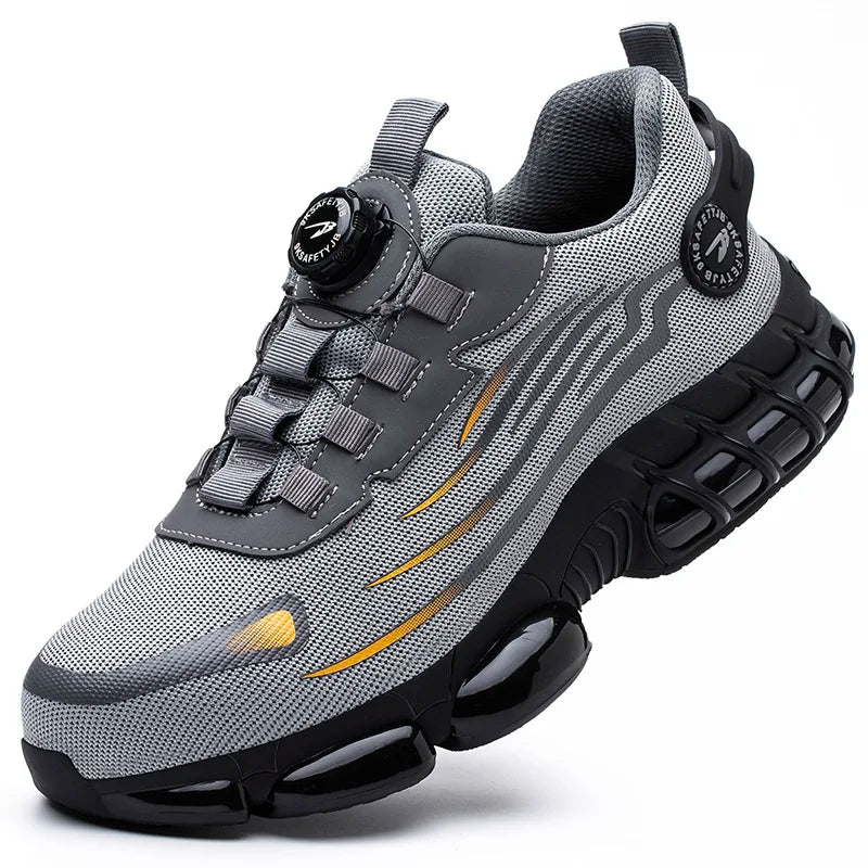 Rotating Button New Safety Shoes for Men – Anti-smash, Anti-puncture Work Shoes, Fashion Men’s Sport Shoes, Security Protective Boots