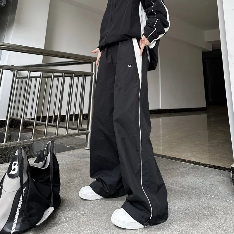 Y2K Vintage Loose Pants – Casual Streetwear, Hip Hop Style, Baggy Fit, High Waist, Wide Leg, Solid Joggers