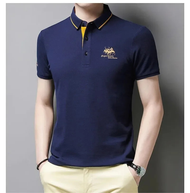 Men's Embroidered Polo Shirts – Short Sleeve Luxury Top With Lapel, Casual And Breathable, Lightweight T-Shirt For Men
