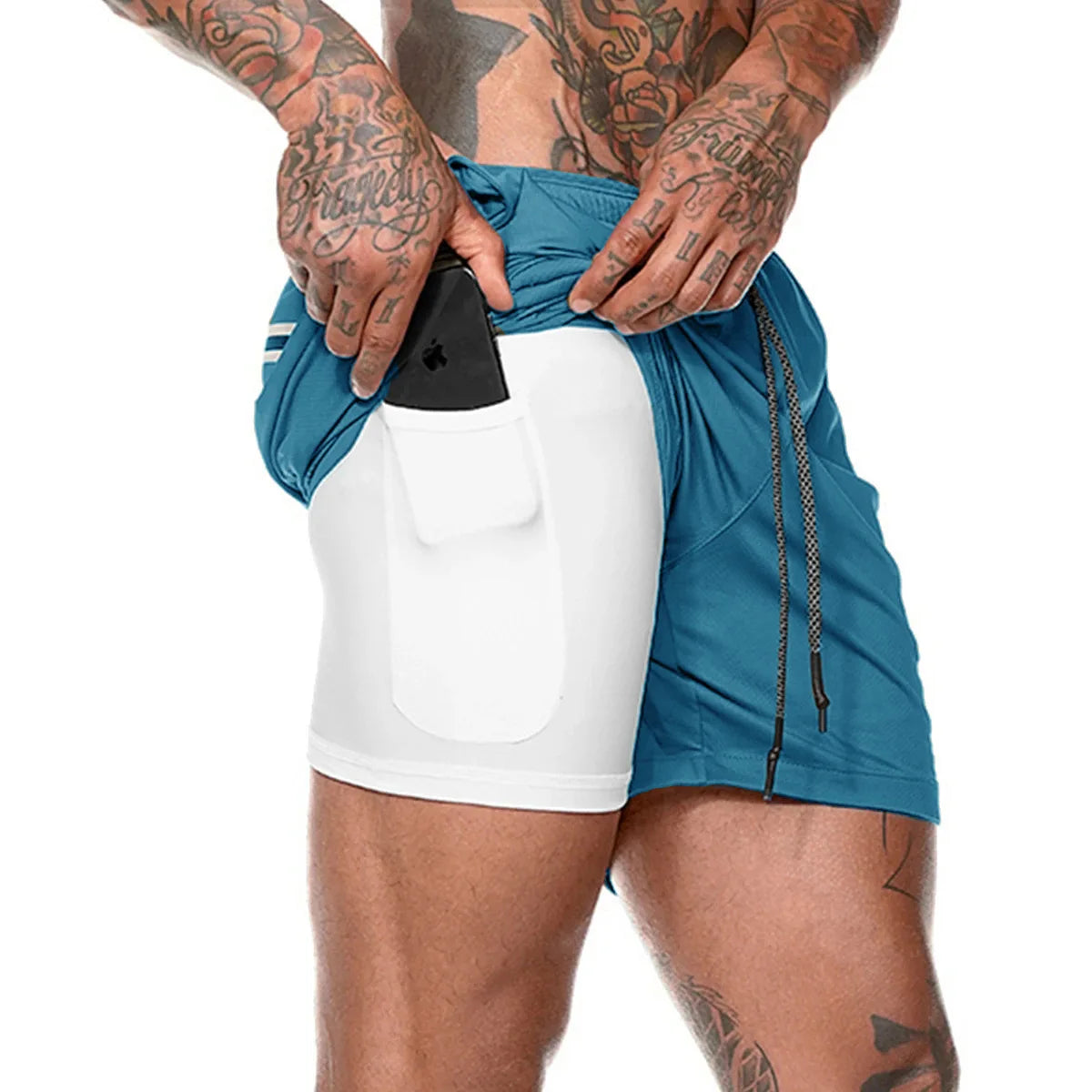 Men's Sport Shorts – Double-deck Running Shorts, 2-in-1, Beach Bottoms, Summer Gym Fitness, Training, Jogging