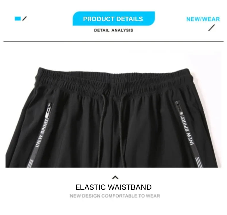 Ice Silk Pants for Men – Summer Thin Style, Sports Quick-Dry, Straight Leg, Draping Wide Leg Casual Long Pants