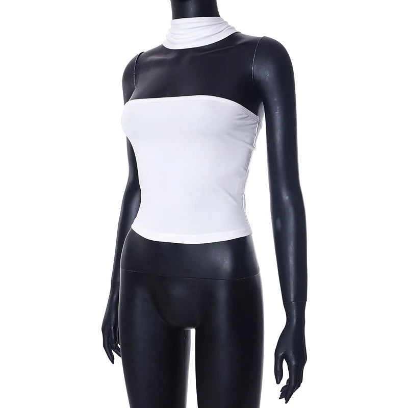 Chic Strapless Crop Top – Sexy, Elegant, Summer, Slim Fit, Tube Top, Solid Color