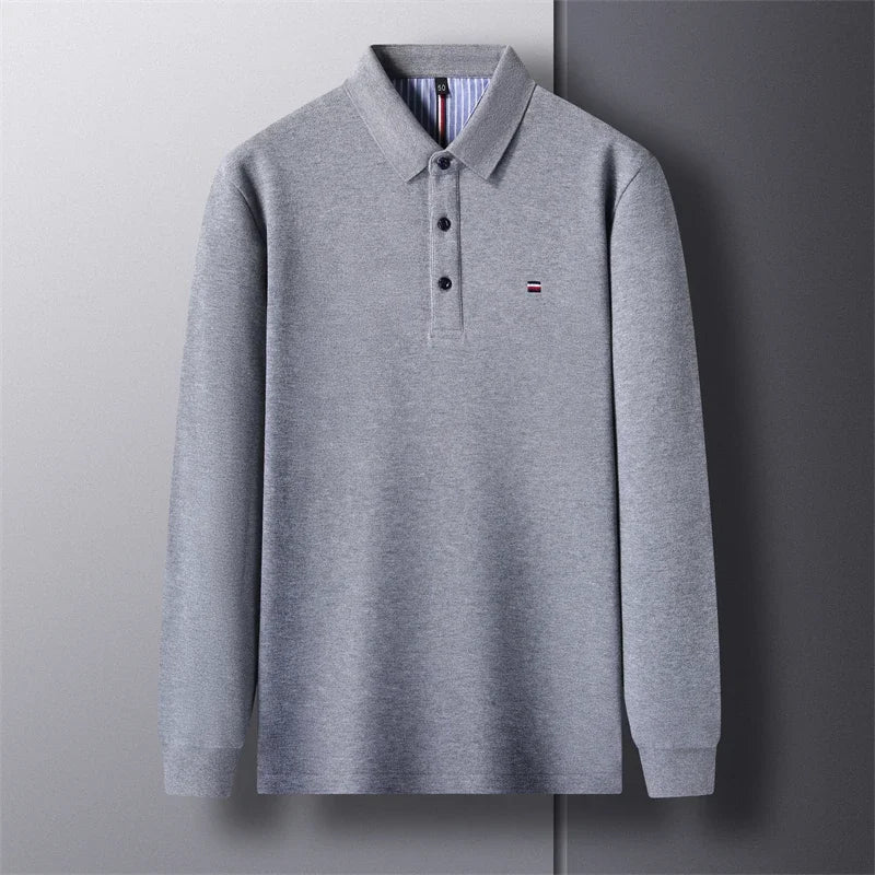 Men's Casual And Fashionable Embroidered Polo Shirt – Long Sleeved, Comfortable, Breathable, And Versatile Summer Top