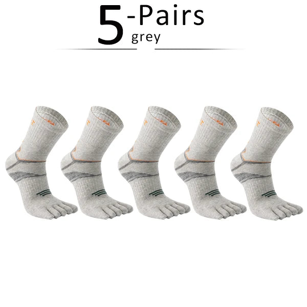 5 Pairs Men's Short Toe Socks – Sport Compression, Cotton, Sweat-Absorbing, Ideal for Badminton, Tennis, Running, Basketball, and Travel