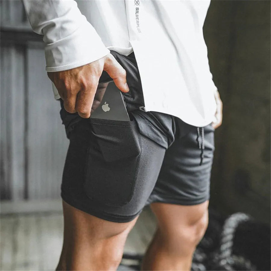 Men's Sport Shorts – Double-deck Running Shorts, 2-in-1, Beach Bottoms, Summer Gym Fitness, Training, Jogging