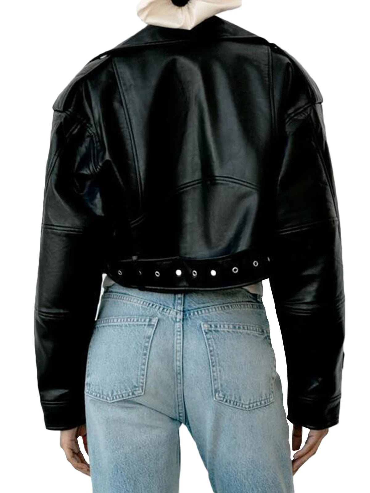 Fitaylor Women's Faux PU Leather Jacket – Casual Lapel, Zipper, Short Biker Coat, High Street Style