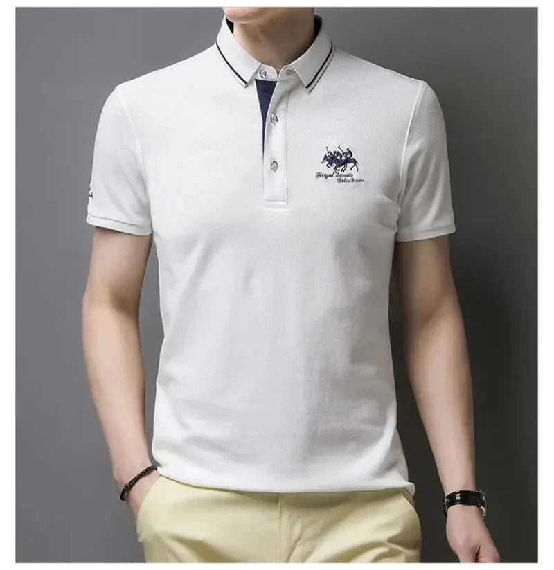 Men's Embroidered Polo Shirts – Short Sleeve Luxury Top With Lapel, Casual And Breathable, Lightweight T-Shirt For Men