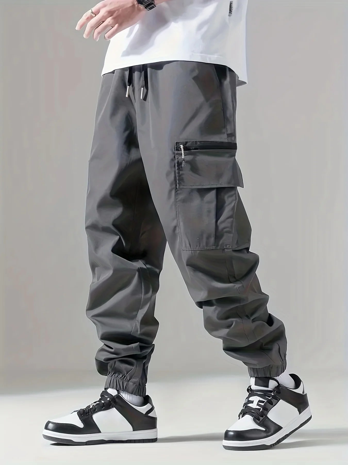 Men's Cargo Pants – Thin, Comfortable and Breathable, Outdoor Casual Wear, Suitable for Running and Cycling, Multi-Pocket Style