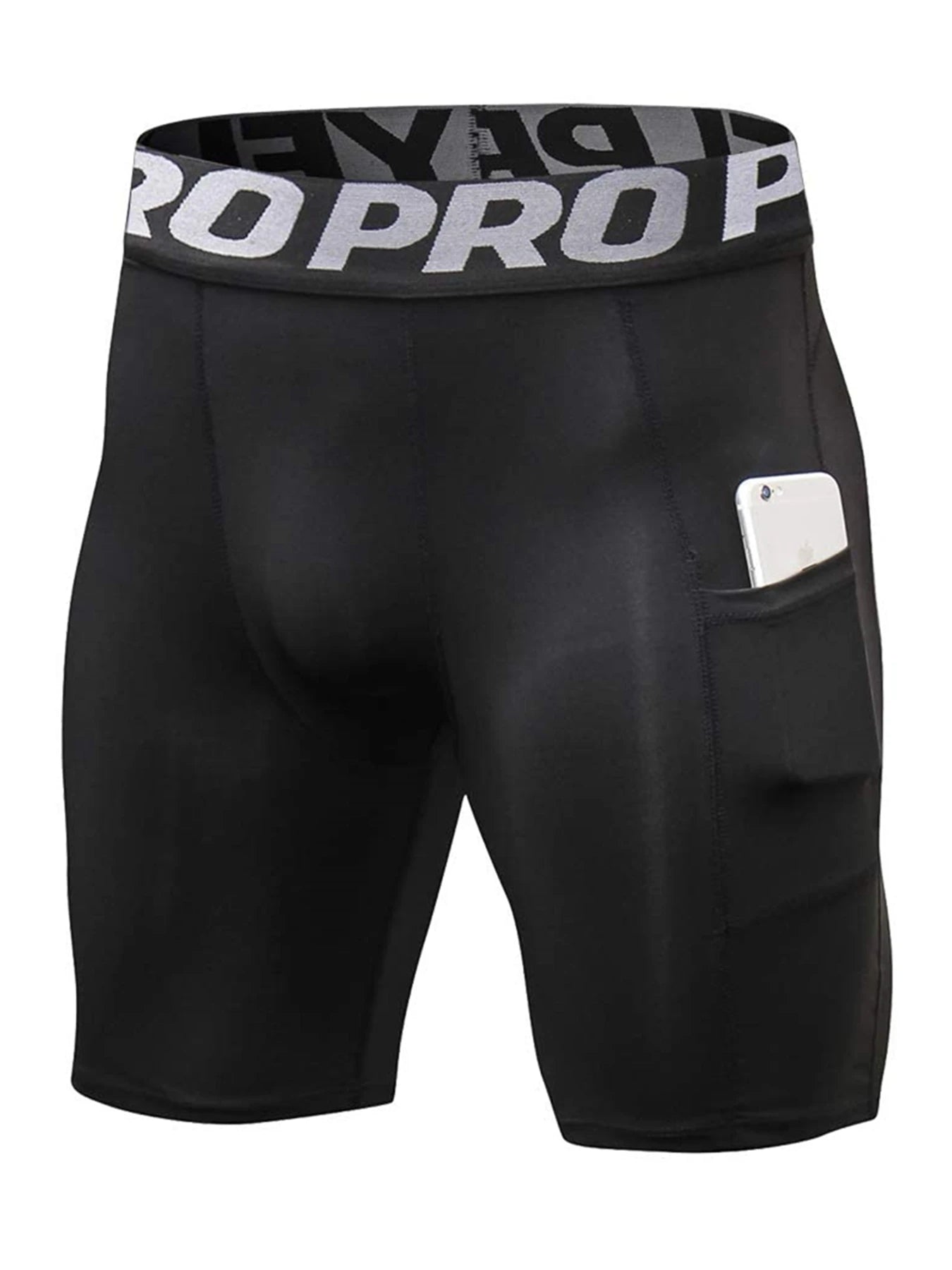 Men's Gym Shorts with Pockets – Workout Compression Leggings, Polyester Boxer Briefs, Running, Basketball, Athletic Tights
