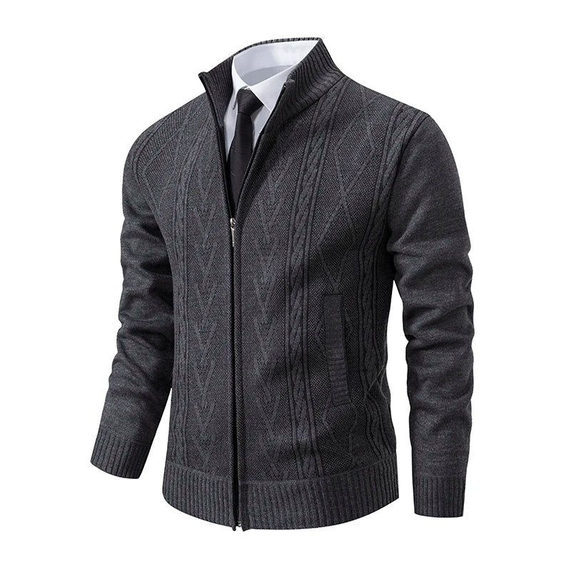 Cashmere Padded Warm Casual Men's Knitted Sweater Coat