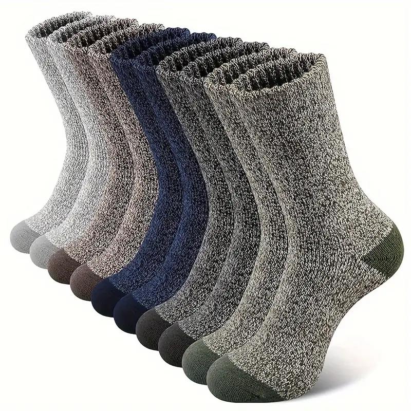 5 Pairs Wool Socks for Men – Super Thick, Thermal Hiking Socks, Ideal for Cold Weather