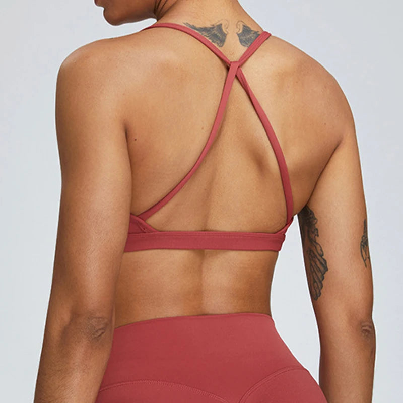 Sexy Scrunch Sports Bra – Gym Top for Women, Running Back Cross Top, Sportswear, Yoga Underwear, Fitness Workout Clothing