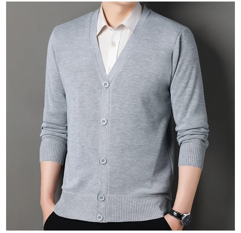 Men's Smart Casual Cardigan V-neck Sweater – Button Knit Cardigan, Perfect For Autumn And Winter, Stylish And Comfortable