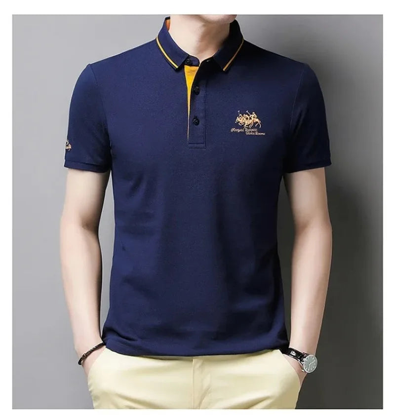 Men's Embroidered Polo Shirts – Short Sleeve Luxury Top With Lapel, Casual And Breathable, Lightweight T-Shirt For Men