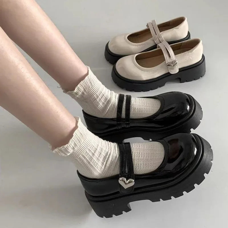 Fashion Women's Loafers – Black Platform Flats, Slip-On Boat Shoes, Designer Casual Leather Oxfords