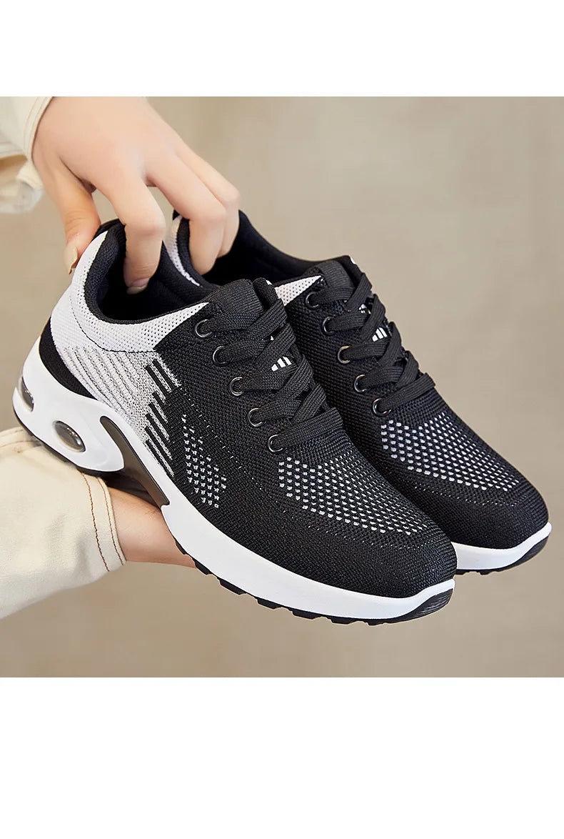 Breathable Sneakers - Summer Light Mesh Air Cushion Sports Shoes for Women, Outdoor Lace-Up Training Shoes, New Running Shoes for Ladies