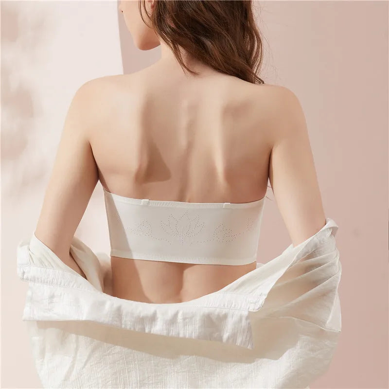 Women's Strapless Seamless Bra – Tube Top, Breathable, Wireless, Push-Up, Wedding Brassiere, Sexy Invisible Lingerie