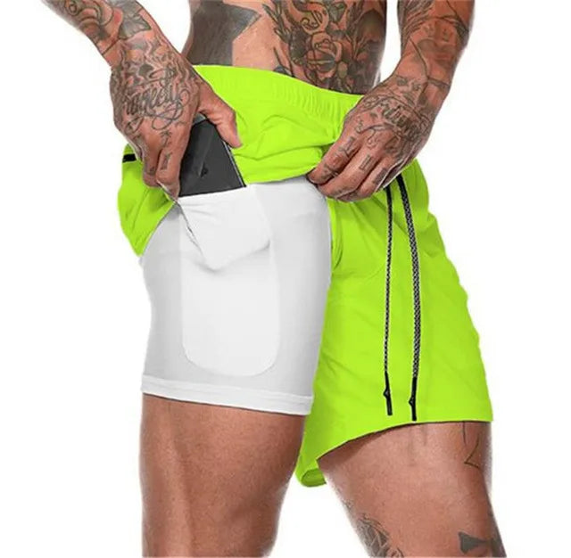 Men's Sport Shorts – Double-deck Running Shorts, 2-in-1, Beach Bottoms, Summer Gym Fitness, Training, Jogging