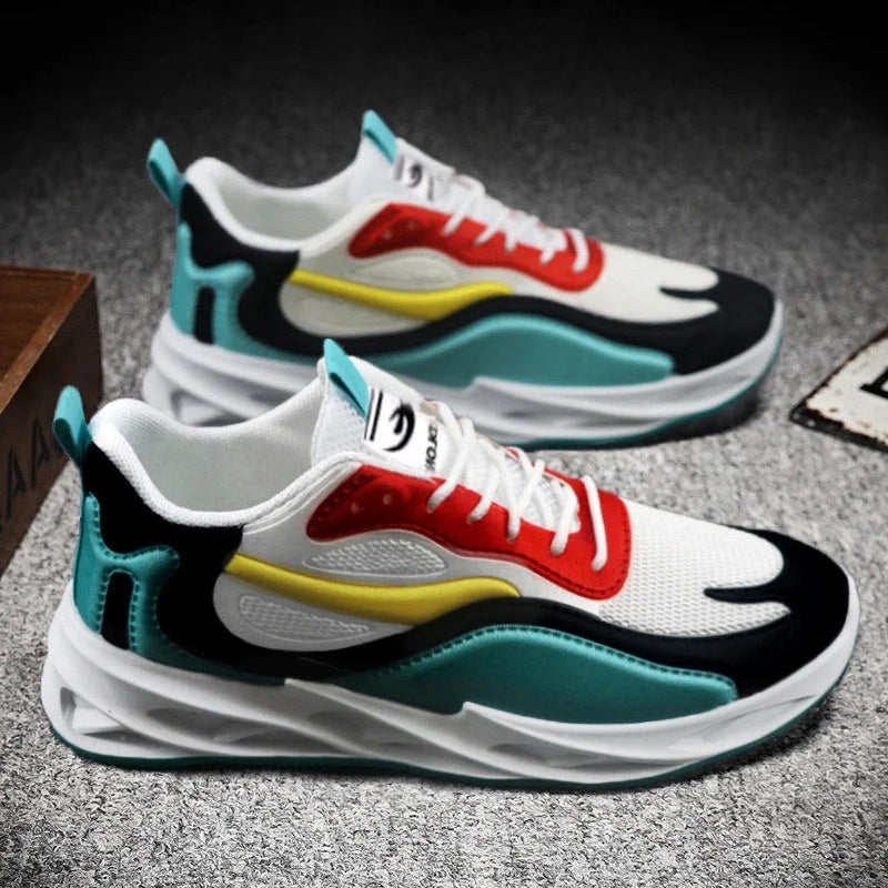 Trendy Men's Sports Shoes – Cushion Running Sneakers, Outdoor Leisure, Walking, Jogging Trainers, Soft Sole, Breathable Footwear