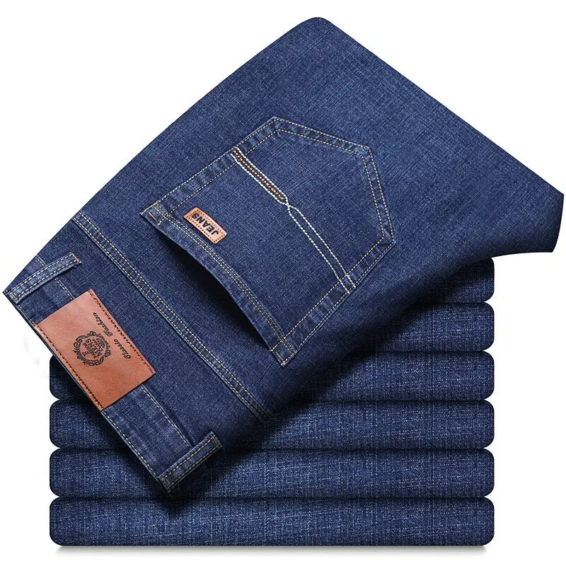 Men's Classic Jeans – Soft Black Denim, Biker Style, Pantalones Hombre, Stylish and Comfortable Overalls for Men