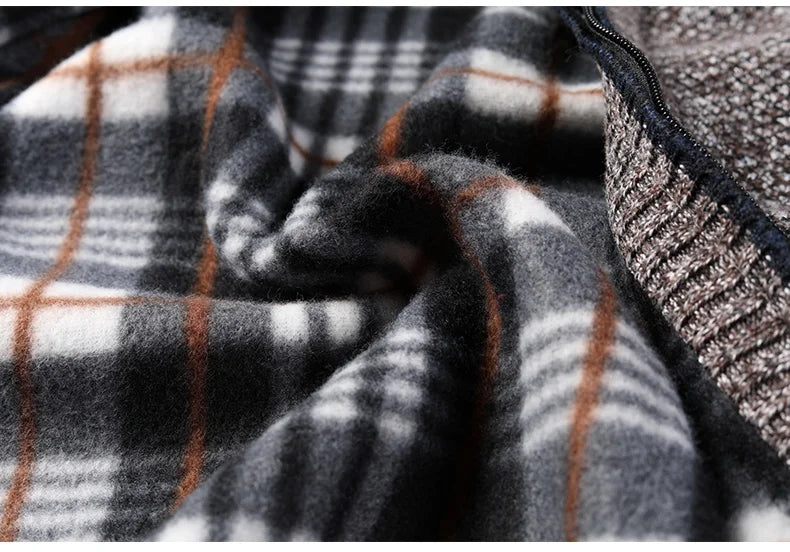 Warm Cardigan – Men's Fleece Sweater With Full Zip, Slim Fit, And Luxury Brand Knitted Design, Perfect For Cold Weather