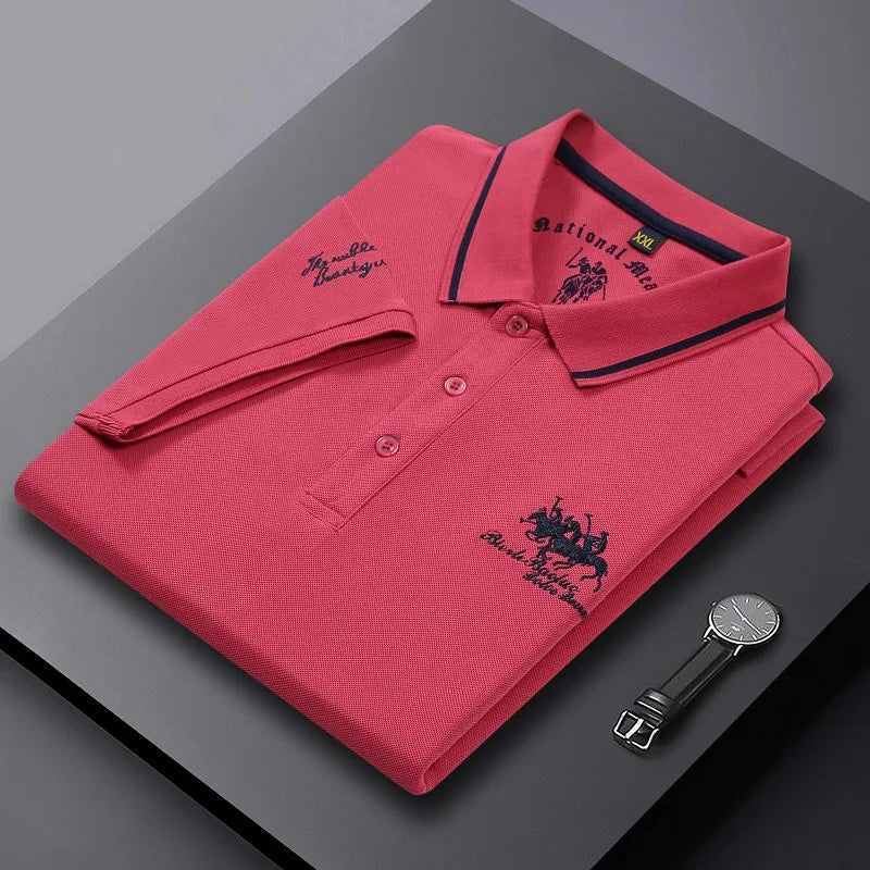 Men's Embroidered Polo Shirts – Short Sleeve Luxury Top With Lapel, Casual And Breathable, Lightweight T-Shirt For Men