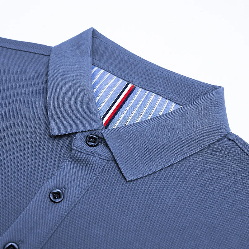 Men's Casual And Fashionable Embroidered Polo Shirt – Long Sleeved, Comfortable, Breathable, And Versatile Summer Top