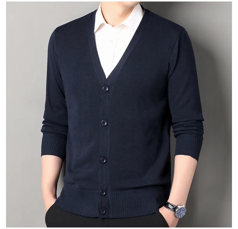 Men's Smart Casual Cardigan V-neck Sweater – Button Knit Cardigan, Perfect For Autumn And Winter, Stylish And Comfortable