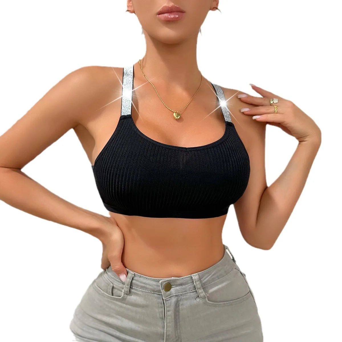 Sexy Sports Bras – Fitness Women’s Underwear, Yoga Crop Tank Top, Ribbed Backless Lingerie, Breathable Bralette, Elegant Vest