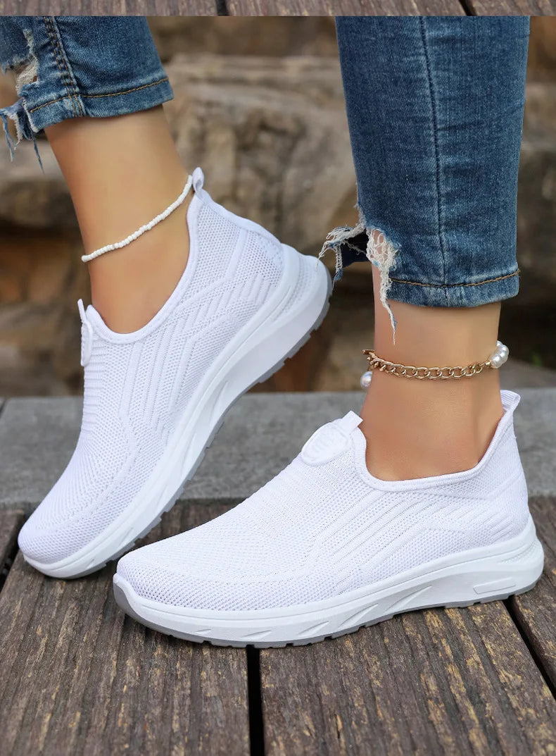 Sneaker Loafers - Tennis Femimino Ladies Slip-On, Breathable Sports Shoes, Designer Barefoot Ballet Flats for Women